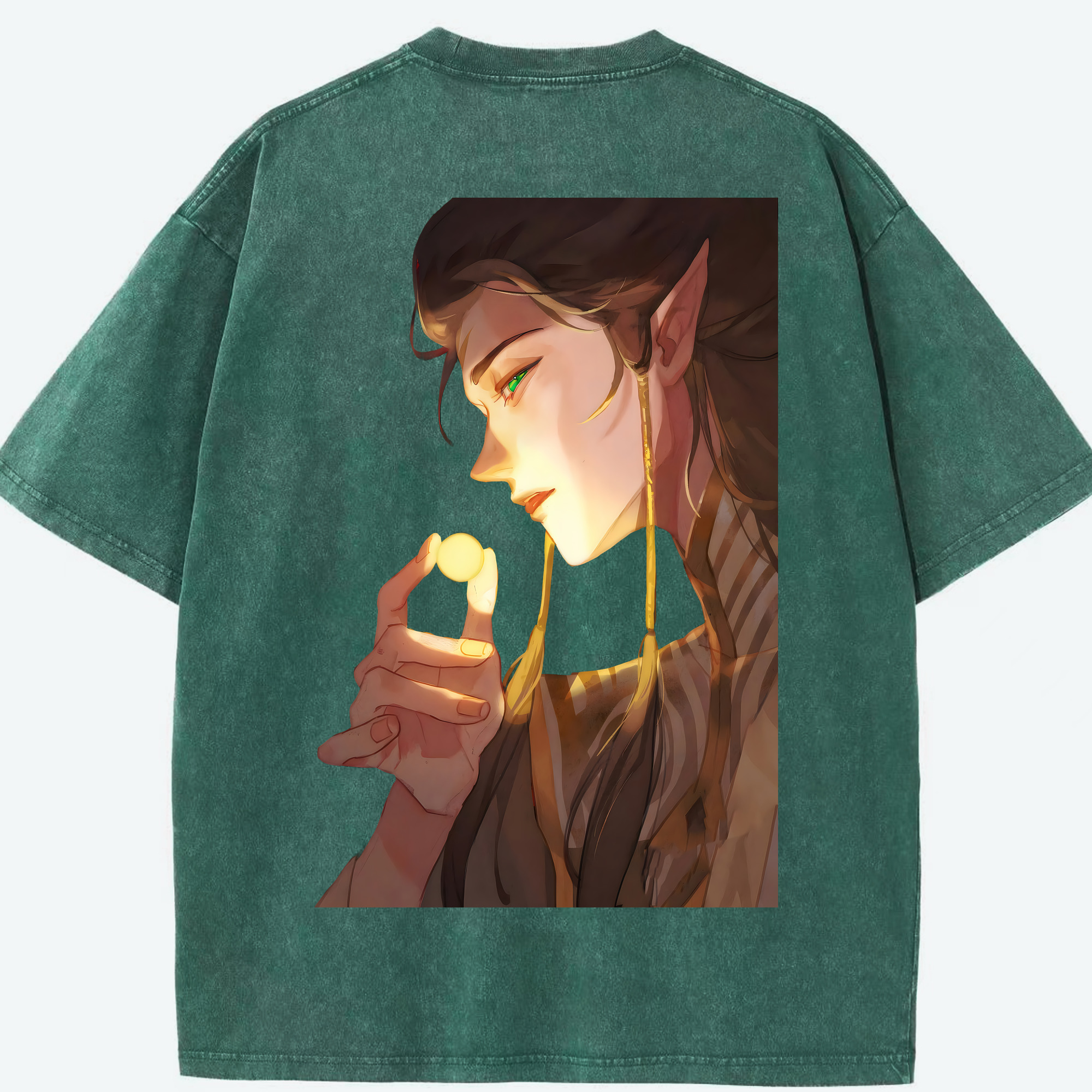（画像用） Ne Zha 2 ナタ 魔童の大暴れ 綿100% ヴィンテージ風 半袖Tシャツ（背面プリント）